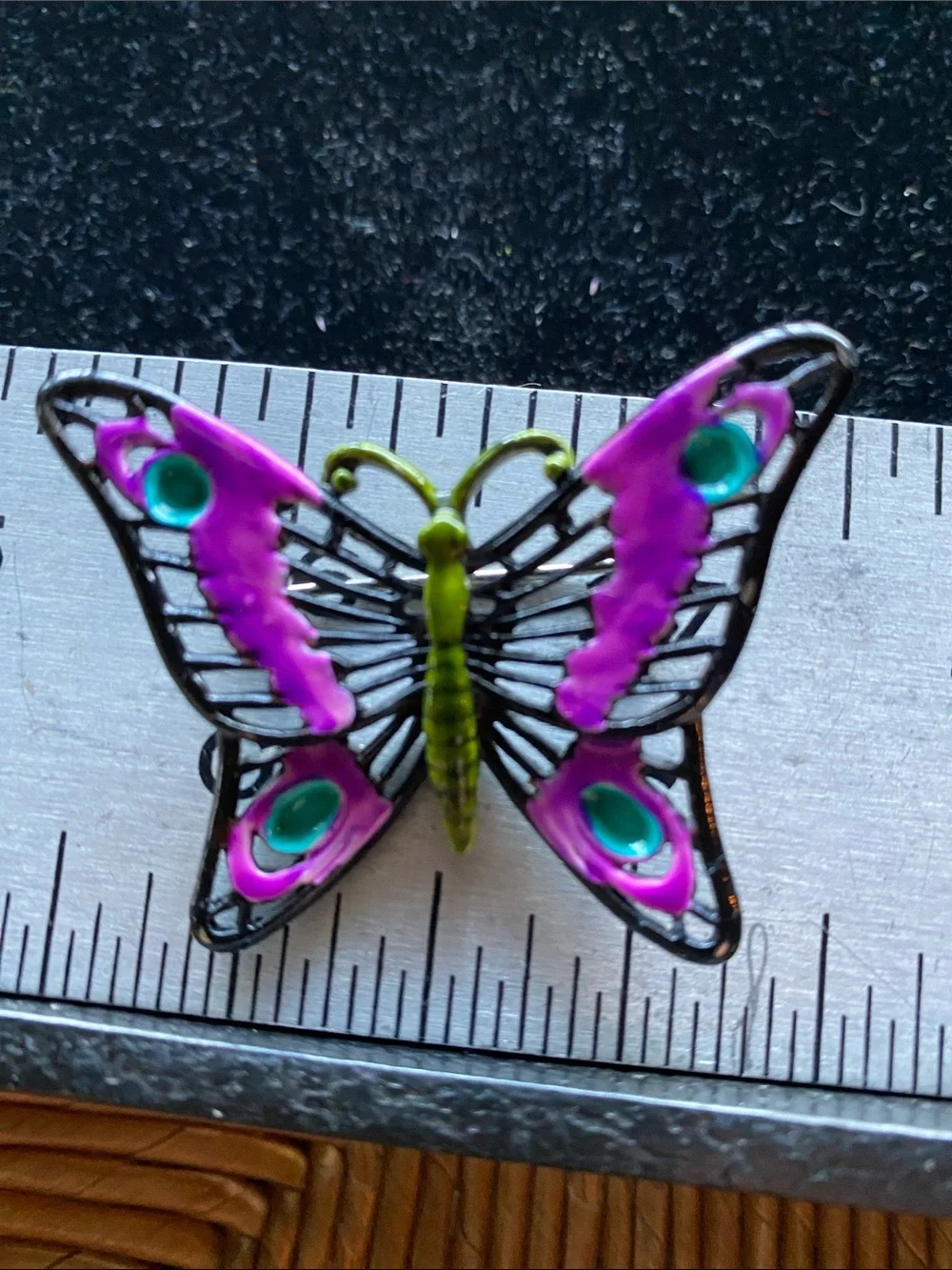 Colorful Purple & Green Butterfly Brooch - Women's Jewelry